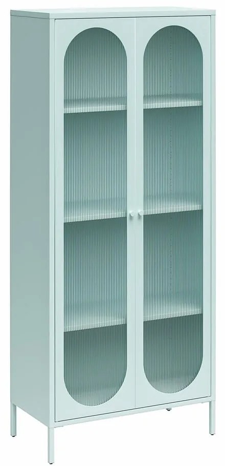 Светлосиня метална витрина 80x186x40 cm Luna – Støraa