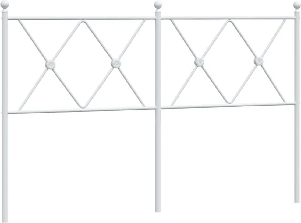 376583 vidaXL Метална резервна табла за легло, бяла, 137 см