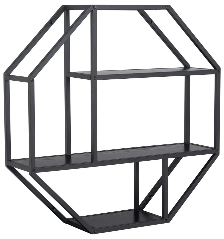 Черен двуетажен метален рафт Seaford - Actona