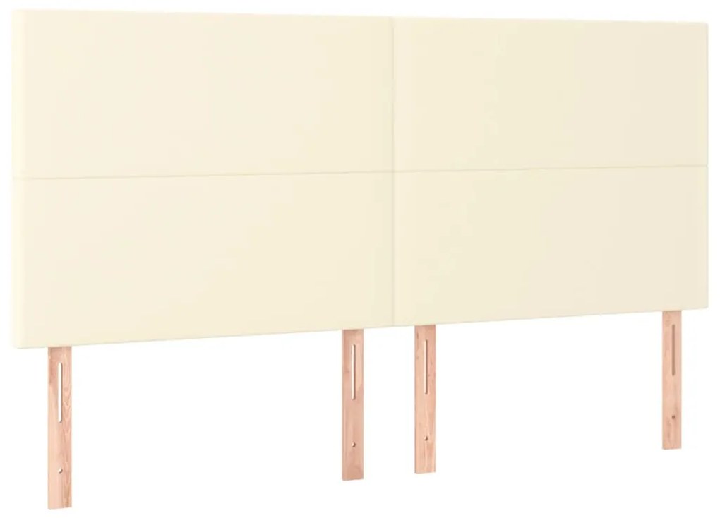 3116156 vidaXL Табла за легло, кремава, 180x5x118/128 см, изкуствена кожа