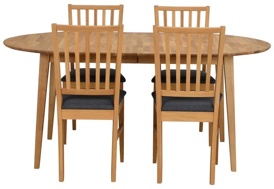 Овална дъбова сгъваема маса за хранене , 170 x 105 cm Filippa - Rowico