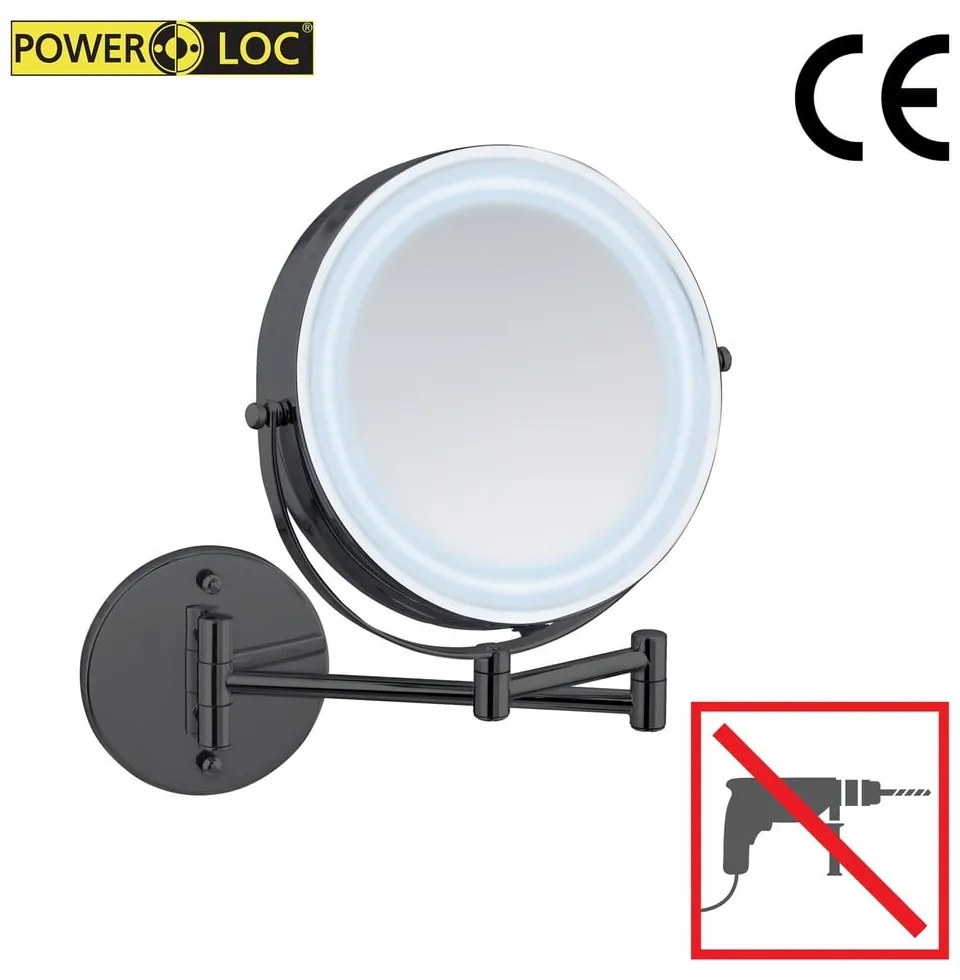 Козметично увеличително огледало със светлина (увеличение 5x) ø 25,5 cm Lumi – Wenko