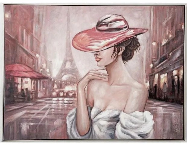 DAME WITH HATКАРТИНА С РАМКА 120/90 CM MONEE 48258020506