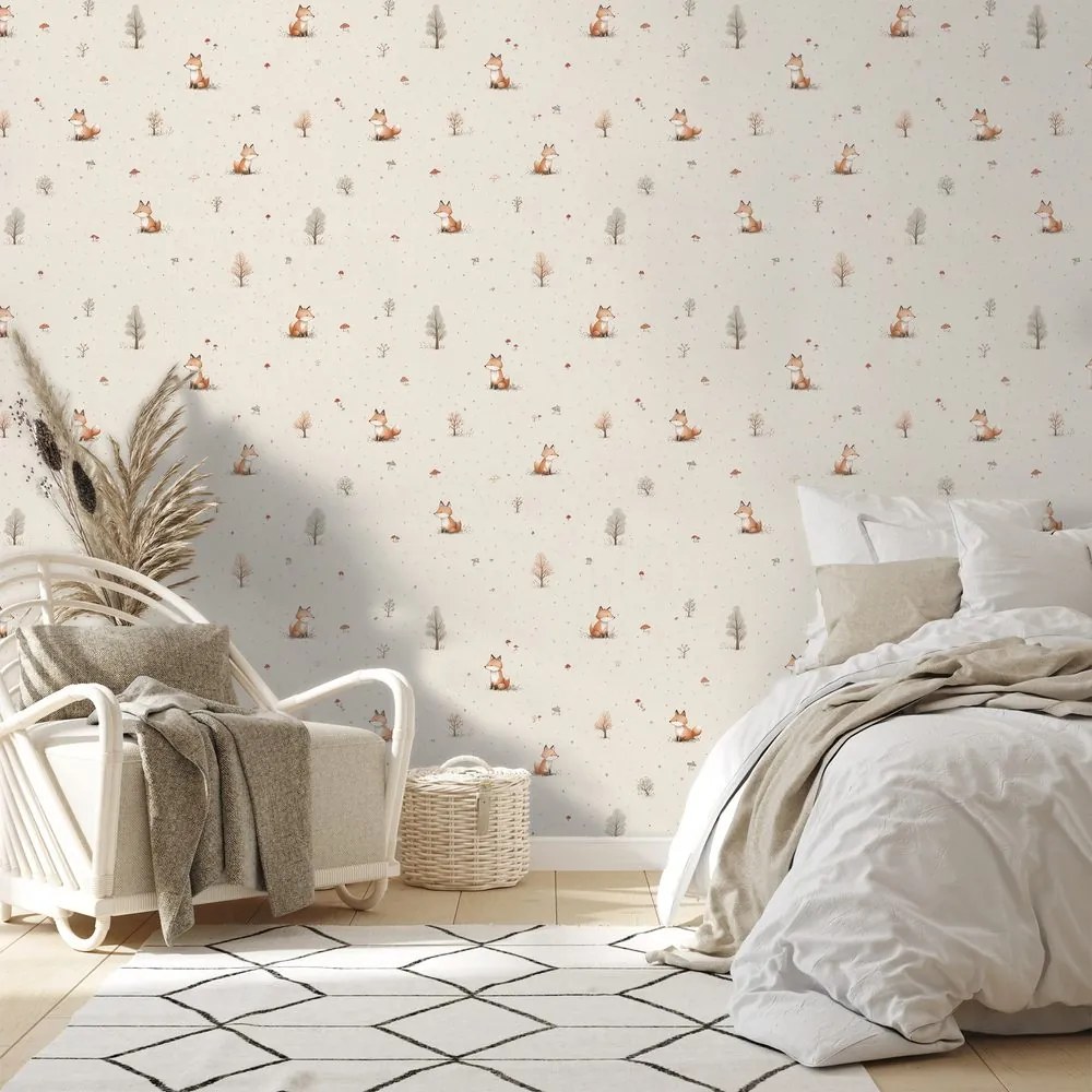 Тапет – Горски лисици и дървета