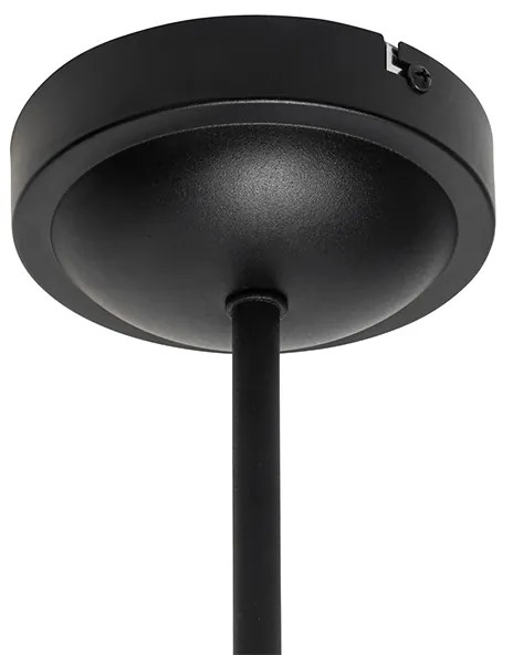 Класическа таванна лампа черна със златист абажур 3-лампа - Nona