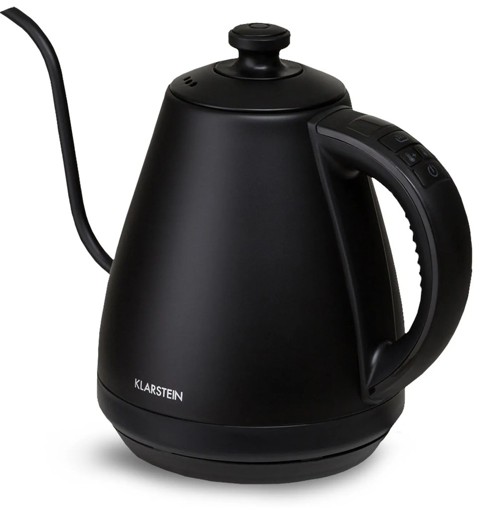 Klarstein Garcon, електрическа кана, 1 л, 2000 W, функция за задържане на топлината, гъше гърло, неръждаема стомана