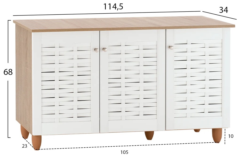 Шкаф за обувки Кабира III HM2211.06 цвят сонама-бял