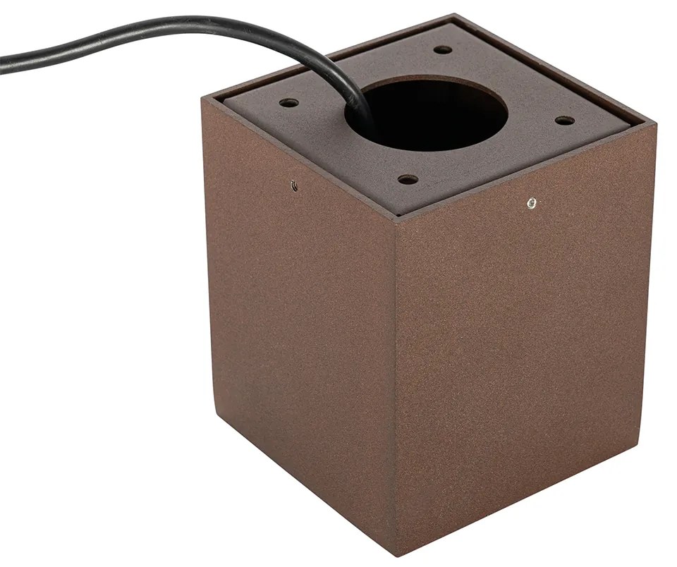 Индустриален градински прожектор ръждясал кафяв квадрат IP65 - Lennard