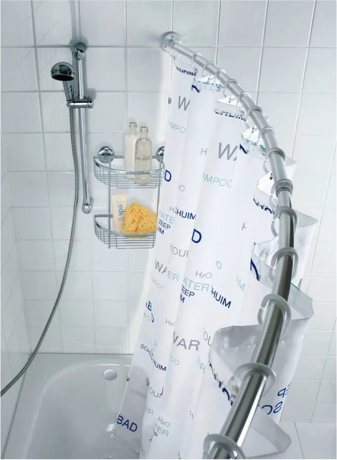 Телескопична конзола в сребристо за завеса за душ - Wenko