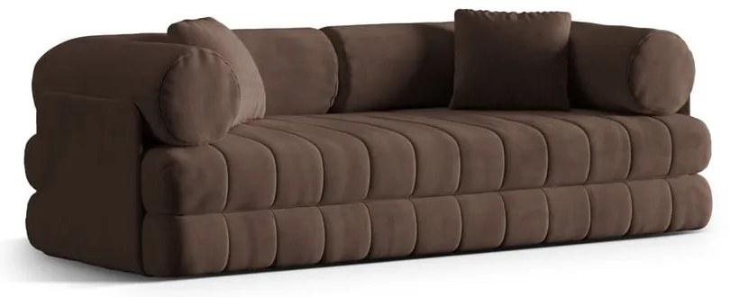 Кафяв кадифен сгъваем диван 206 cm Kemi – Cosmopolitan Design