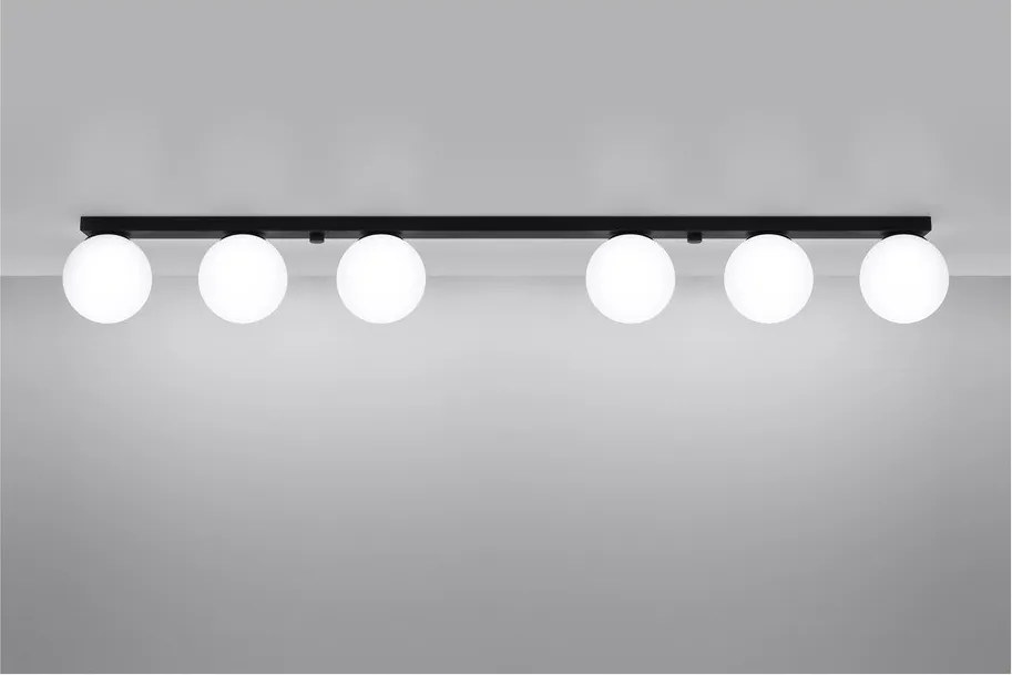 Черно осветително тяло за таван със стъклен абажур ø 12 cm Umerta – Sollux