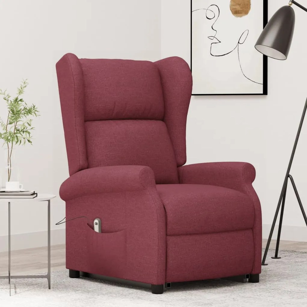 289733 vidaXL Изправящ стол, виненочервен, текстил