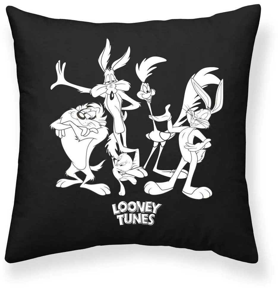 Калъфка за възглавница Looney Tunes Looney B&amp;w A Черен 45 x 45 cm