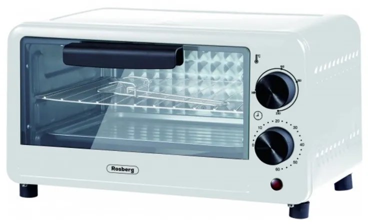 Мини фурна Rosberg R51441C, 800W, 9 литра, 100-230C, Аксесоари, Бял