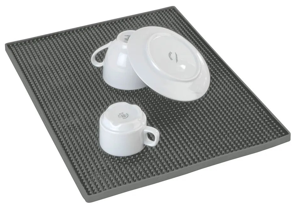 Сива гумена тавичка за оттичане за съдовете 40x30 cm Maxi – Wenko