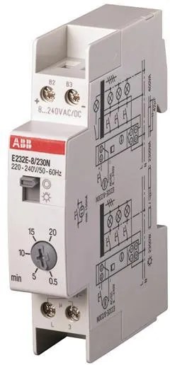 ABB Стълбищен автомат E232E-8/230N, 1x 0.5m-20m, 1c/o 16A, 8…240Vac/dc 1 модул  - 2CDE010003R0511