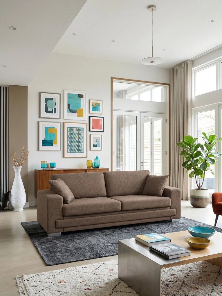 Диван Matrix Триместен-210φ 90β εκ.-Σοκολατί