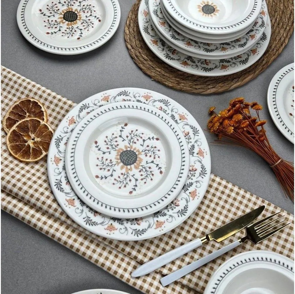 Комплект за хранене 24 части многоцветен/порцелан