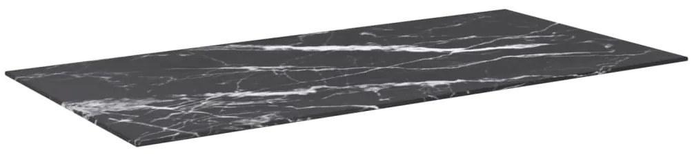322274 vidaXL Плот за маса черен 100x50см 6мм закалено стъкло мраморен дизайн