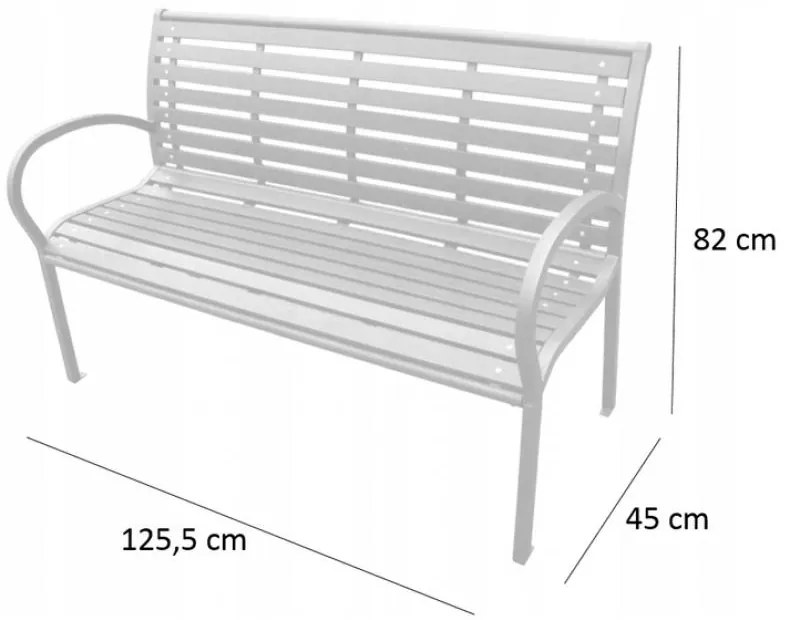 Модерна градинска пейка в тъмнокафяво 125 x 60 x 80 cm