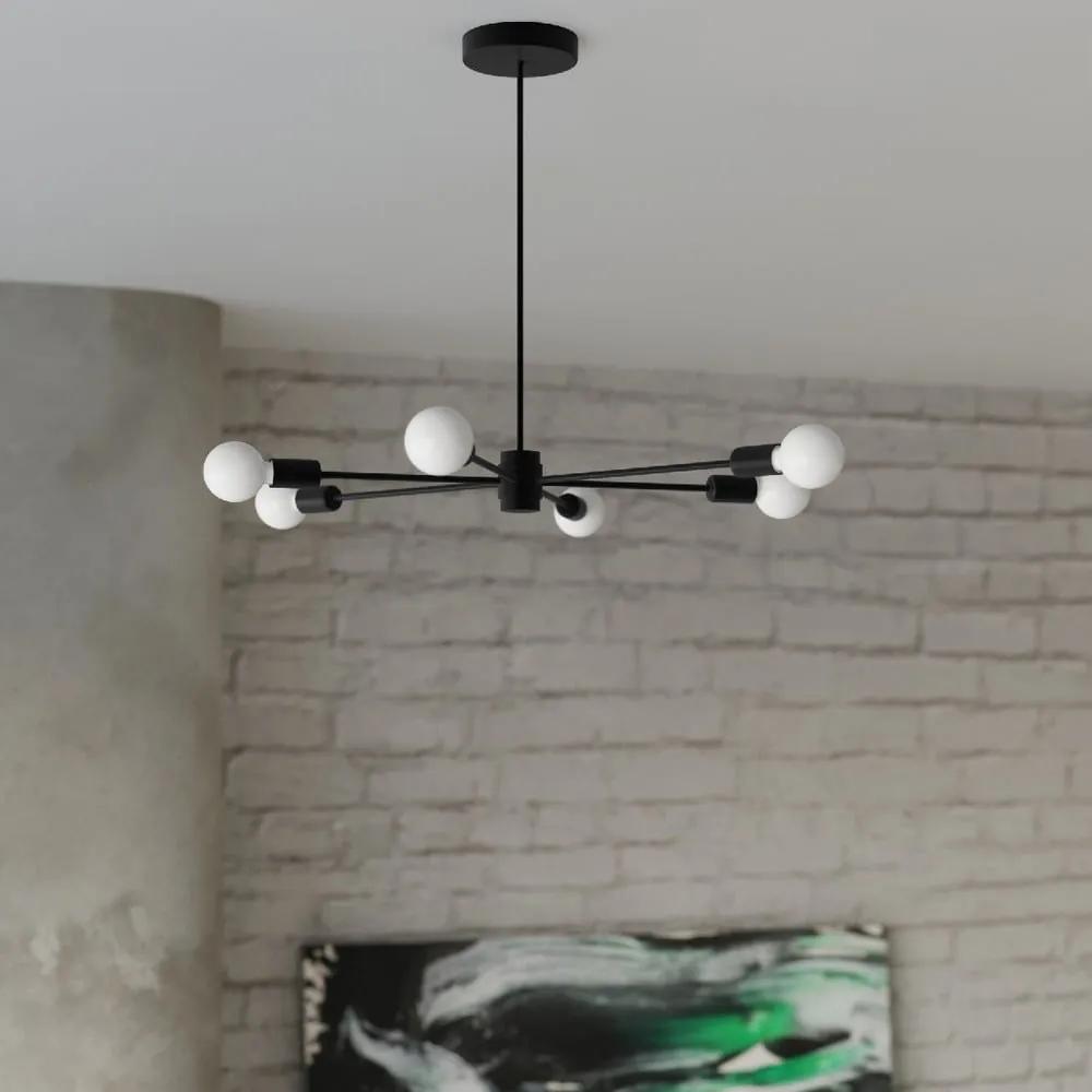 Черна висяща лампа 86,5x68 cm Benedett - Nice Lamps