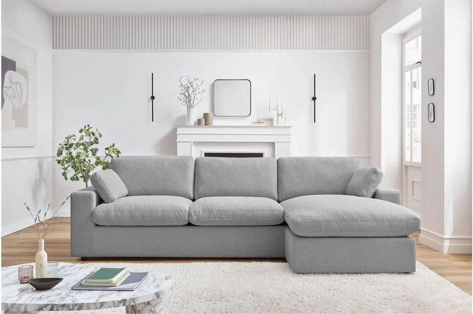 Светлосив ъглов диван Belair – Bobochic Paris