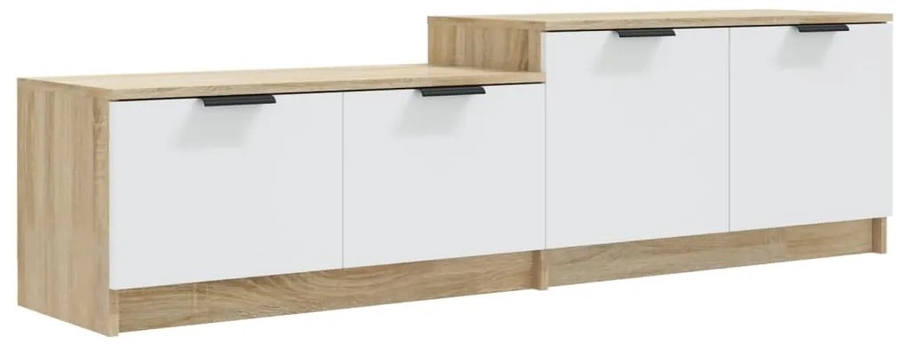 811489 vidaXL ТВ шкаф, бяло и дъб сонома, 158,5x36x45 см, инженерно дърво