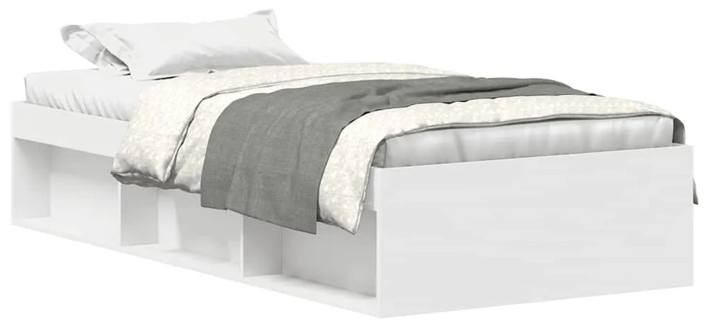 3203838 vidaXL Рамка за легло, бяла, 90x190 см