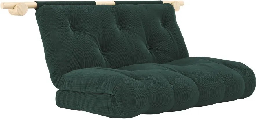 Тъмнозелен разтегателен диван от рипсено кадифе 135 cm Hooked – Karup Design