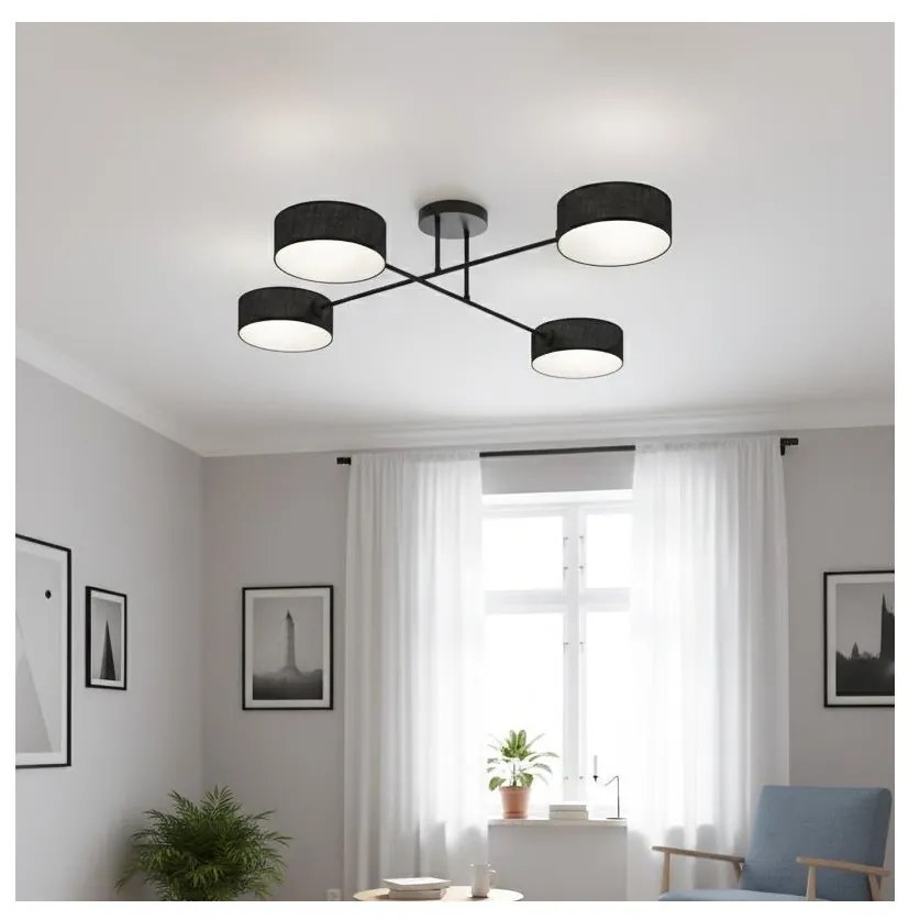 Плафонен полилей MAGA 4xE14/10W/230V, черен