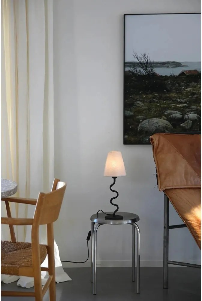 Бежова метална настолна лампа с текстилен абажур (височина 41 cm) Veya – Markslöjd