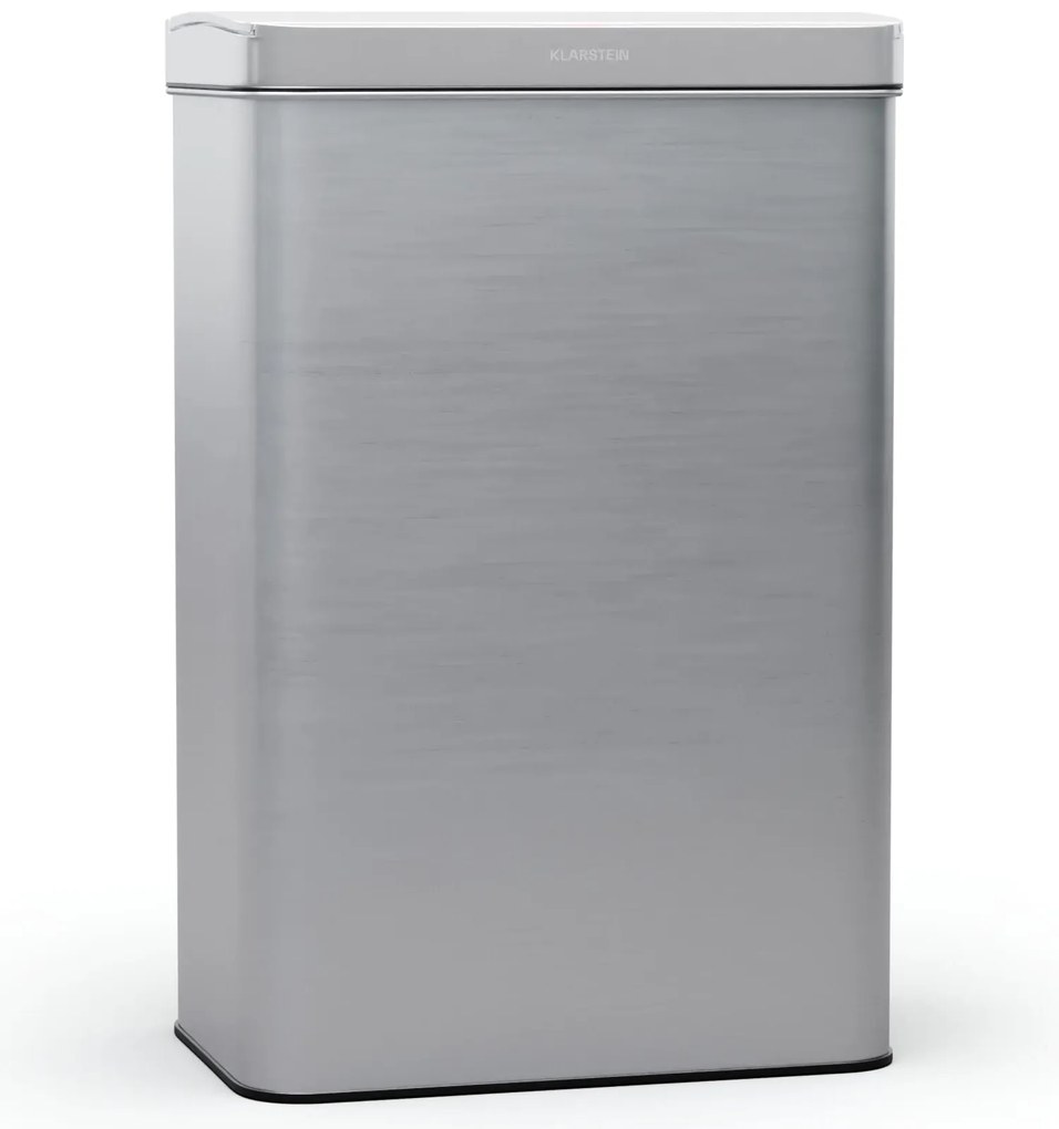Klarstein Touchless, сензорен кош за отпадъци, 60 л, неръждаема стомана, плавно затваряне, захранване с батерии, LED дисплей, таймер