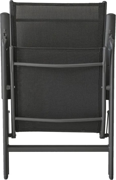 Комплект от 2 черни градински стола, регулируеми в 7 позиции