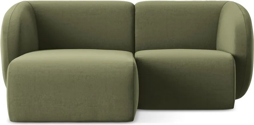 Зелен кадифен ъглов диван (ляв ъгъл) Lani – Makamii