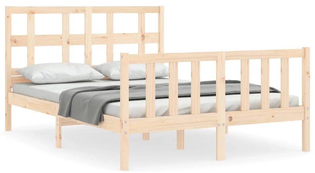 3192981 vidaXL Рамка за легло с табла Small Double масивна дървесина