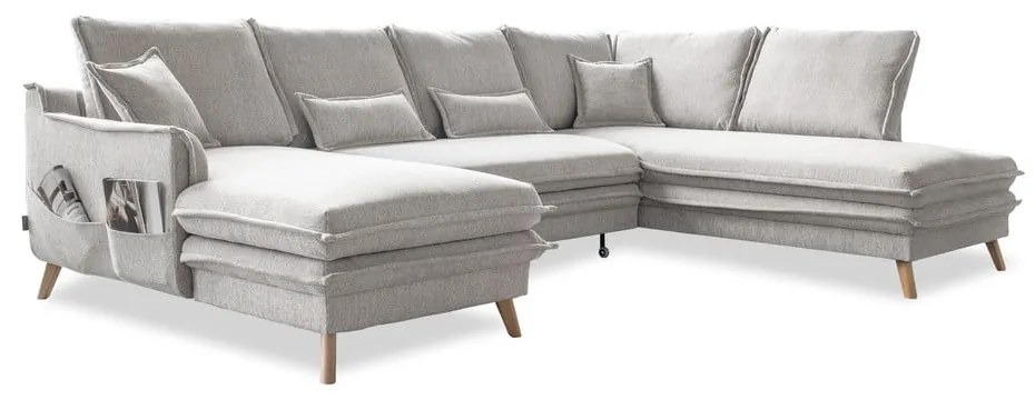 Бежов разтегателен ъглов диван (десен ъгъл/"U" форма) Charming Charlie – Miuform