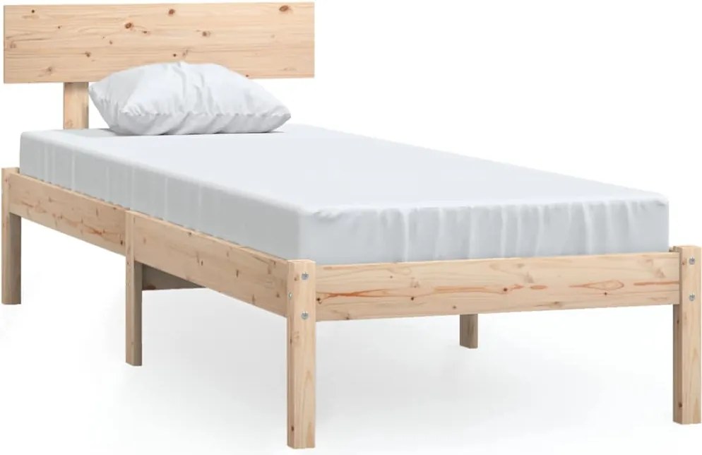 810132 vidaXL Рамка за легло, борово дърво масив, 90х200 см