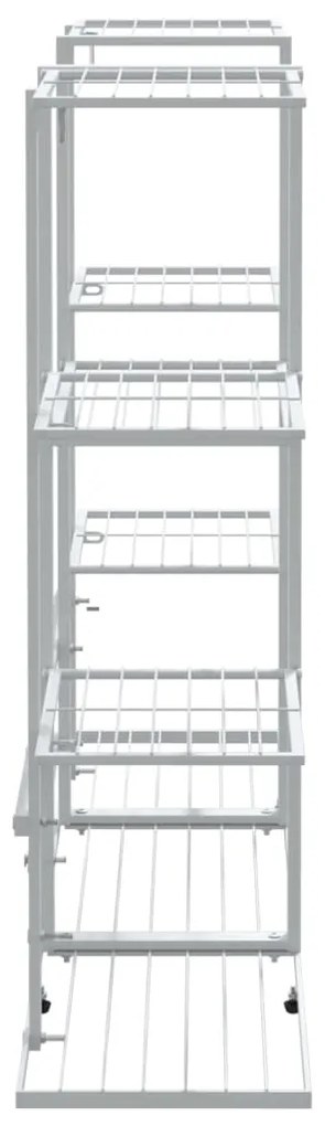 Стойка за цветя, 94,5x25x89 см, бяла, желязо