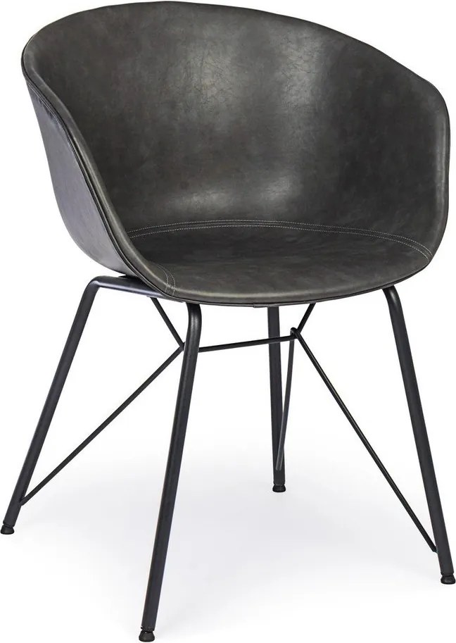 Тъмносив тапициран трапезен стол Warhol – Bizzotto