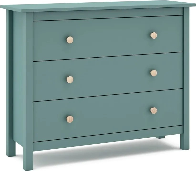 Нисък детски скрин от борова дървесина в цвят бензин 100x80 cm Max - Marckeric