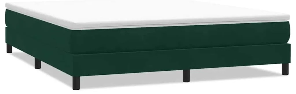 3315888 vidaXL Box Spring легло без матрак Тъмнозелено 180x220 cm кадифе