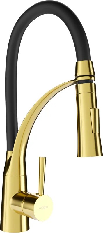 Mexen Aster кухненски смесител, златен/черен - 73450-57
