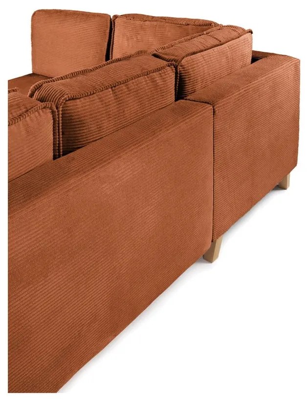 Оранжев сгъваем ъглов диван от рипсено кадифе (ляв ъгъл) Tori – Bonami Selection