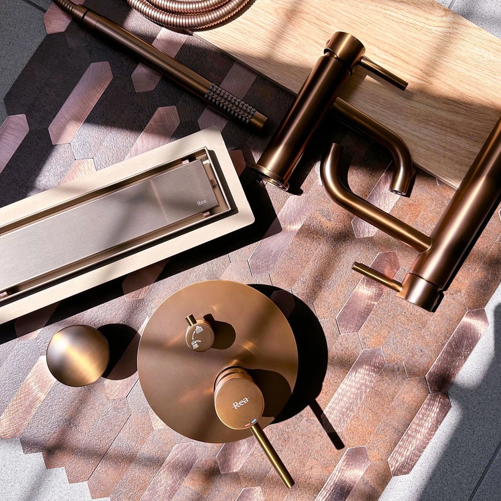 Линеен отводнител Rea Neox brush copper 90