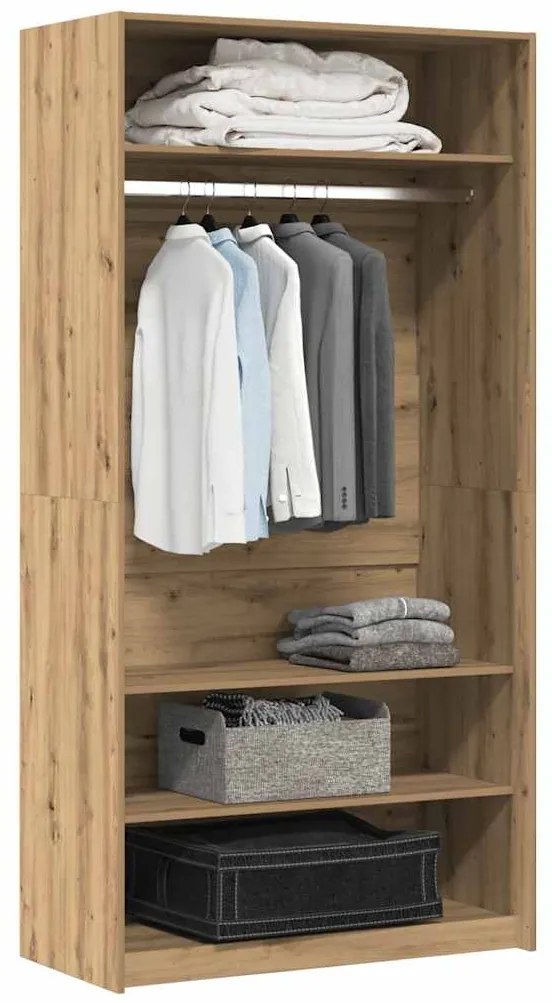 3318625 vidaXL Гардероб Artisan Дъб 100x50x200 cm Инженерна дървесина