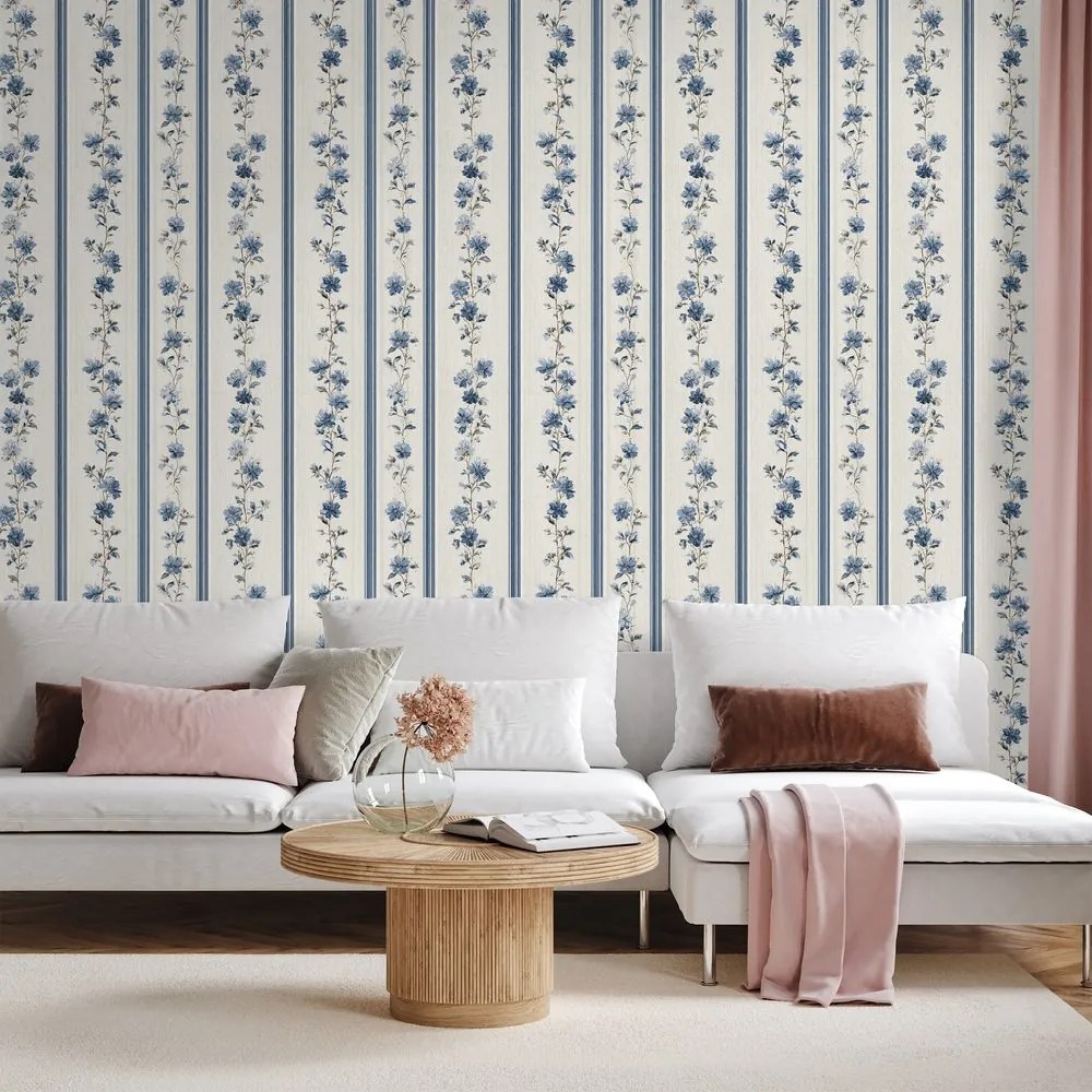 Фототапет – Сини цветя на ивици