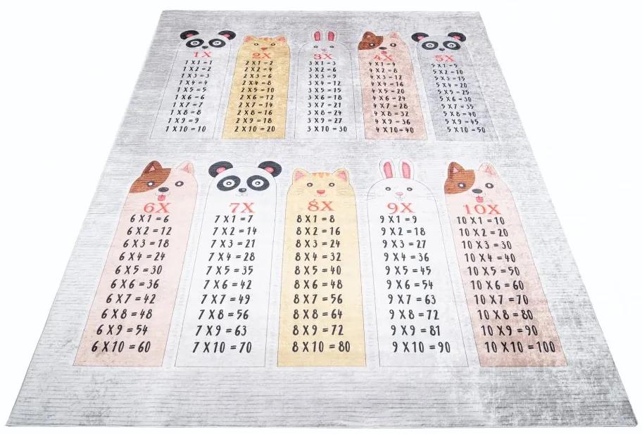 Детски килим с мотив на малка таблица за умножение Ширина: 140 см | Дължина: 200 см