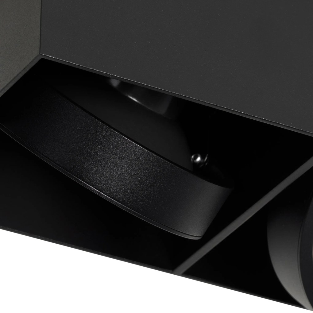 Интелигентен прожектор черен правоъгълен 2 светлини вкл. 2 Wifi GU10 111mm - Box