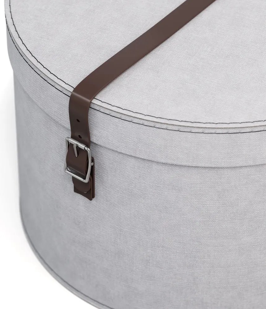 Светлосиви картонени кутии за съхранение в комплект 2 бр. с капаци ø 37,5x25,5 cm Rut Canvas Paper Laminate – Bigso