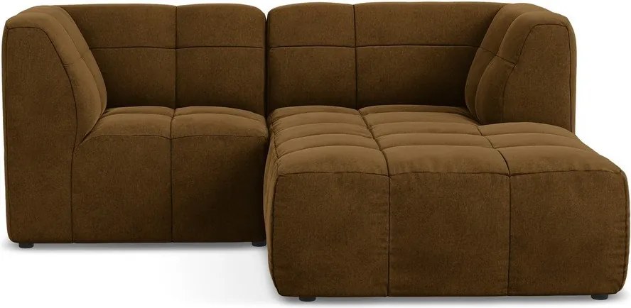 Кадифен ъглов диван в цвят горчица (десен ъгъл) Aloha – Makamii